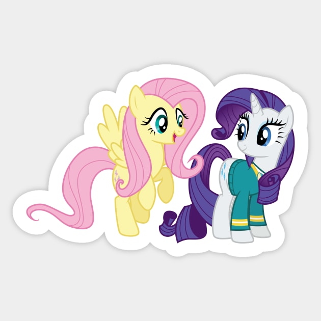 Fluttershy and Pony Tones Rarity Sticker by CloudyGlow